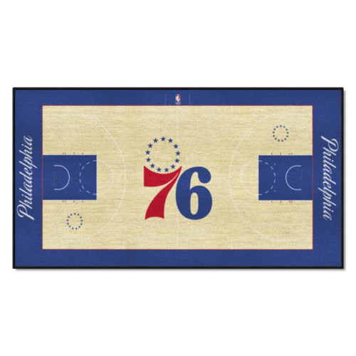 24" x 44" Blue NBA Philadelphia 76ers Court Rug Runner - IMAGE 1