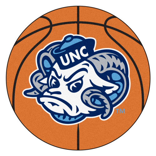 27" Blue and White NCAA University of North Carolina Chapel Hill Tar Heels Basketball Mat Area Rug - IMAGE 1