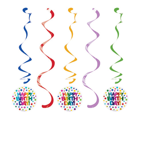 Club Pack of 30 Blue and Red Dizzy Danglers Hanging Party Decorations 33" - IMAGE 1