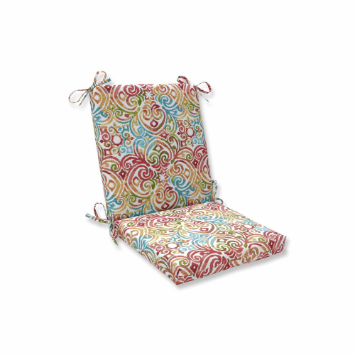 Contemporary Pattern Square Corner Chair Cushion - 36.5" - Red and Blue - IMAGE 1