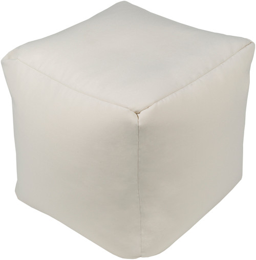 18" Gray Solid Knife Edged Square Outdoor Patio Pouf Ottoman - IMAGE 1