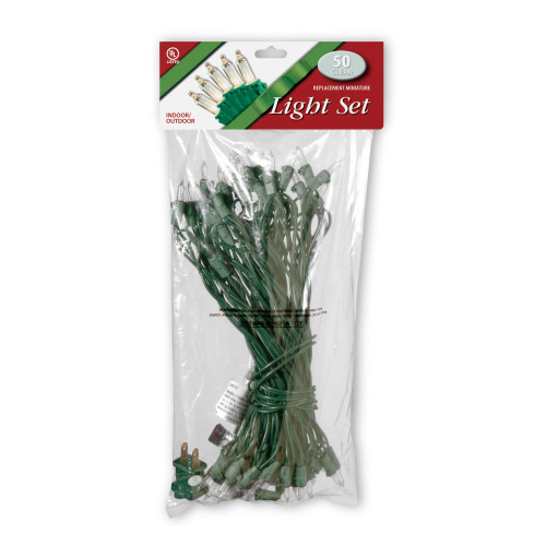 50 Clear Bulb Outdoor Illuminate Light Set - Green Wire (Pack of 2) - IMAGE 1