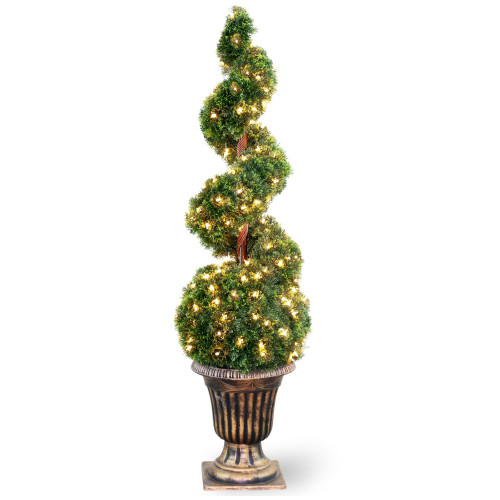 4.5' Pre-Lit Cedar Artificial Tree - Clear Lights - IMAGE 1