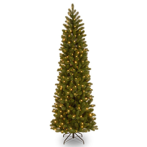 7.5’ Pre-Lit Slim Downswept Douglas Fir Artificial Christmas Tree, Clear Lights - IMAGE 1
