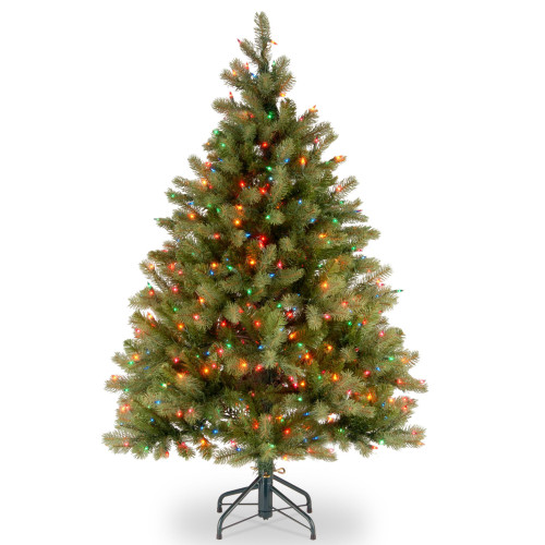4.5’ Pre-Lit Full Downswept Douglas Fir Artificial Christmas Tree, Multi-Color Lights - IMAGE 1