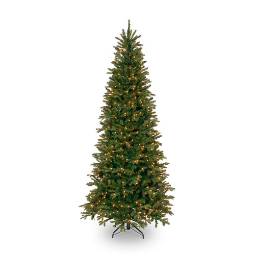 9' Pre-Lit Slim Tiffany Fir Artificial Christmas Tree, Clear lights - IMAGE 1