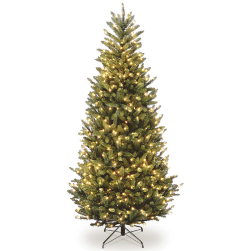 7.5' Pre-Lit Slim Natural Fraser Fir Artificial Christmas Tree, Clear Lights - IMAGE 1