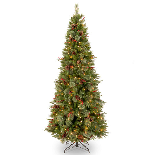 7.5’ Pre-Lit Colonial Slim Artificial Christmas Tree, Clear Lights - IMAGE 1