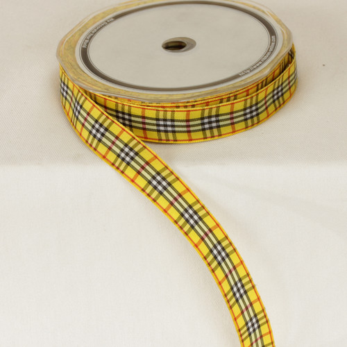 Plaid Rose- Burry Taffeta Printed Craft Ribbon 0.62 “x 27 Yards - IMAGE 1