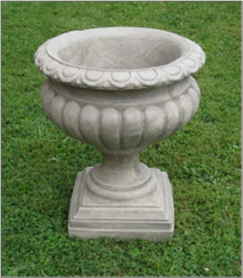 Set of 2 Mocha Finished Outdoor Garden Fluted Urn Planters 27" - IMAGE 1