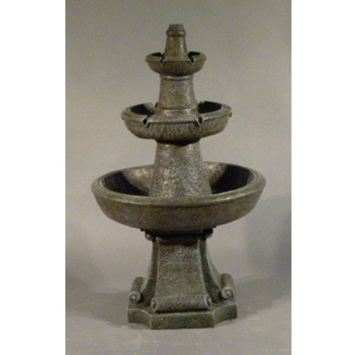 Three-Tier Napoli Outdoor Garden Water Fountain - 54" - Olive Finish - IMAGE 1