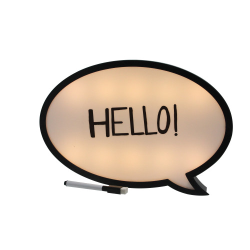 13" Battery Operated LED Lighted Speech Bubble White Board - IMAGE 1