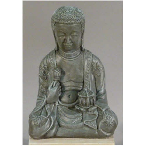 Meditating Buddha Outdoor Garden Statue - 20" - Teal Blue - IMAGE 1