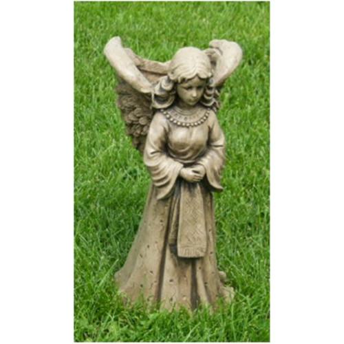 Angel with Basket Outdoor Garden Statue - 18" - White Finish - IMAGE 1