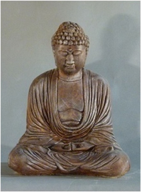 15" Olive Finished Meditating Buddha Outdoor Garden Statue - IMAGE 1