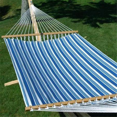 11' Blue and White Striped 2-Point Double Hammock - IMAGE 1