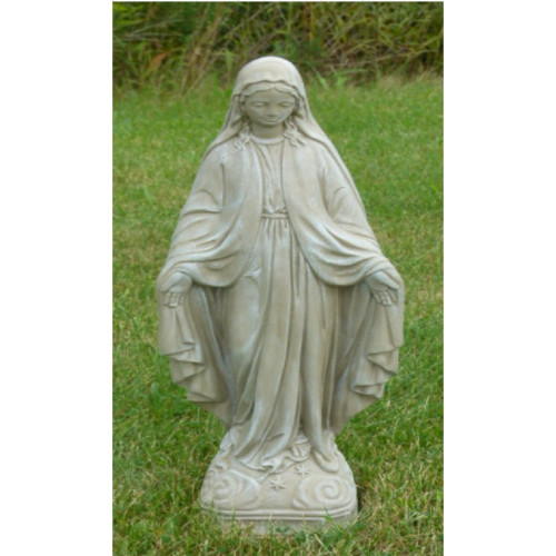 Virgin Mary Outdoor Garden Statue - 25” - Taupe Finish - IMAGE 1