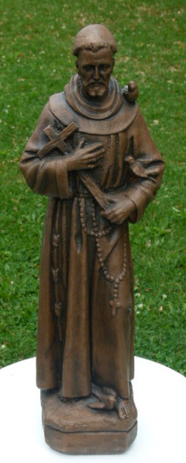 25” St. Francis Outdoor Patio Statue - Chestnut Finish - IMAGE 1