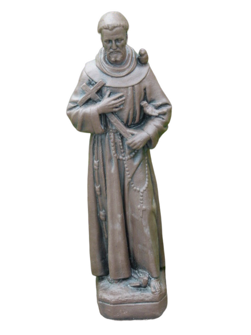 25” Burnt Umber Finished St. Francis Outdoor Patio Statue - IMAGE 1