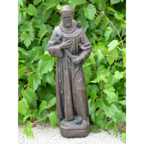 Saint Francis Outdoor Garden Statue - 25" - Burnt Umber Finish - IMAGE 1