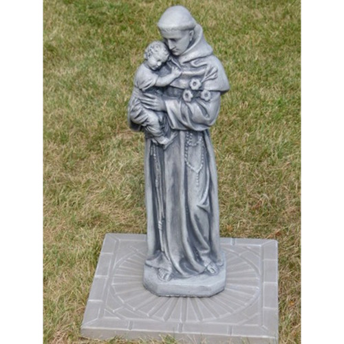 St Anthony Outdoor Garden Statue - 25” - River Rock Finish - IMAGE 1