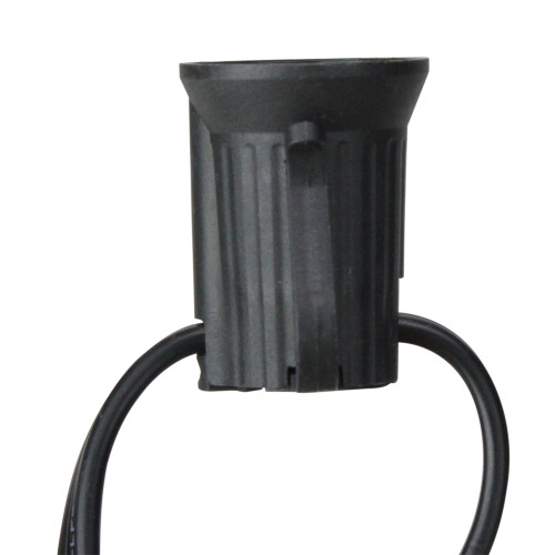 25' Commercial Christmas Light Socket Set Black Wire Christmas Central