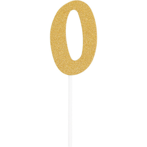 Club Pack of 12 Glittered Gold Party Decorating Cake Dessert Toppers 6" - IMAGE 1
