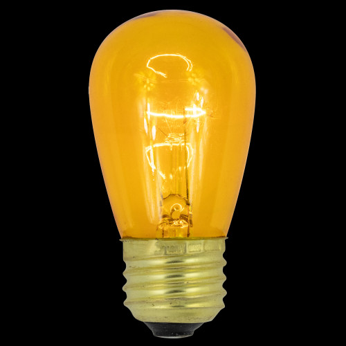 Pack of 25 Incandescent S14 Yellow Christmas Replacement Bulbs - IMAGE 1