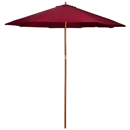 9ft Outdoor Patio Market Umbrella Red Cherry Wood Christmas Central