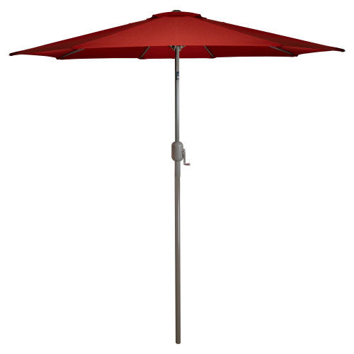 9ft Outdoor Patio Market Umbrella with Hand Crank and Tilt, Terracotta - IMAGE 1