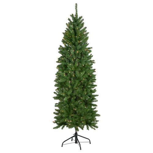 7.5' Pre-Lit Pencil White River Fir Artificial Christmas Tree - Clear Lights - IMAGE 1
