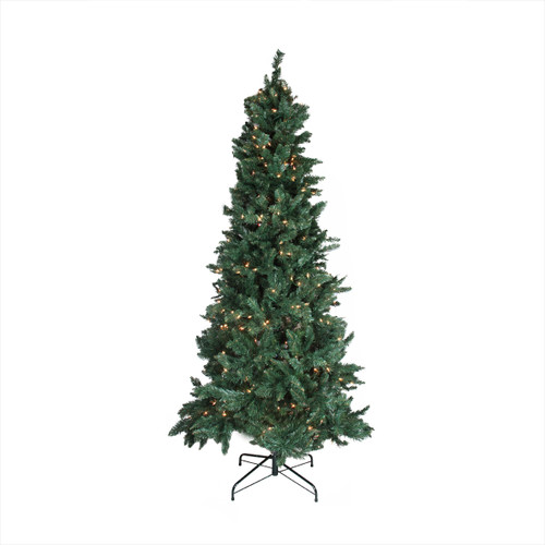 7.5' Pre-Lit Slim Pine Artificial Christmas Tree - Clear Lights - IMAGE 1