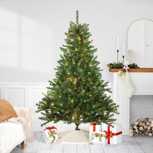 Pre-Lit Medium Canadian Pine Artificial Christmas Tree - 6' - Candlelight LED Lights - IMAGE 1