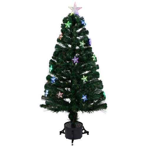 3' Pre-Lit Fiber Optic Artificial Christmas Tree with Stars - IMAGE 1