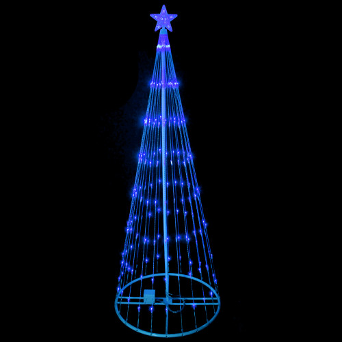 9' Blue LED Lighted Christmas Tree Show Cone Outdoor Decor - IMAGE 1