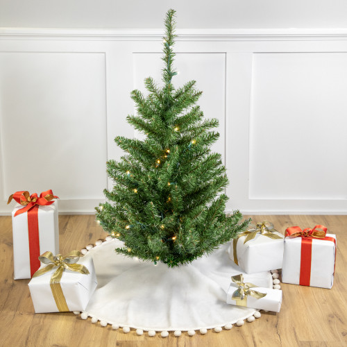 Pre-Lit Canadian Pine Artificial Christmas Tree - 3' - Clear LED Lights - IMAGE 1
