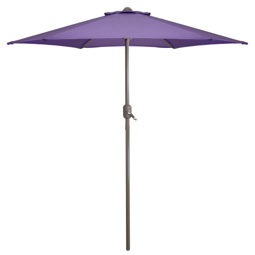 7.5ft Outdoor Patio Market Umbrella with Hand Crank, Purple - IMAGE 1