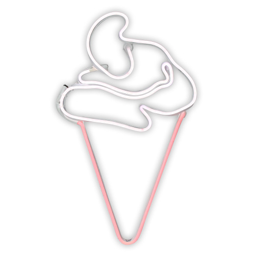 17.5" NEON LED Lighted Ice Cream Cone Window Silhouette Decoration - IMAGE 1