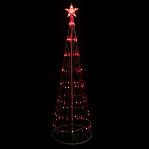 LED Lighted Show Cone Christmas Tree Outdoor Decoration - 6' - Red Lights - IMAGE 1