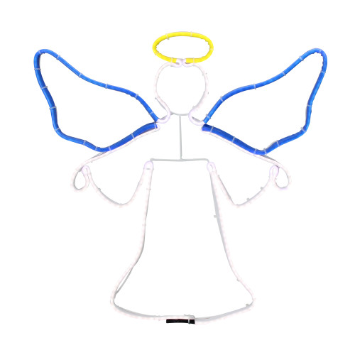 20" NEON LED Lighted Angel Christmas Window Silhouette Decoration - IMAGE 1