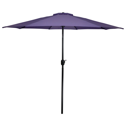 9ft Outdoor Patio Market Umbrella with Hand Crank and Tilt, Purple - IMAGE 1