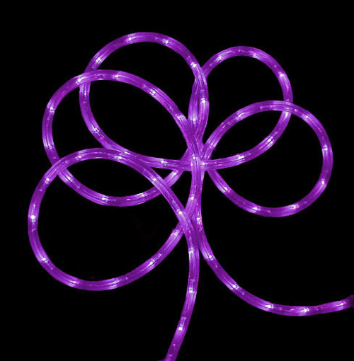 18' Purple LED Outdoor Christmas Rope Lights - IMAGE 1