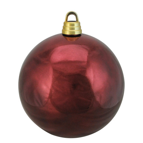 Shiny Burgundy Red Shatterproof Christmas Ball Ornament 12" (300mm) - IMAGE 1