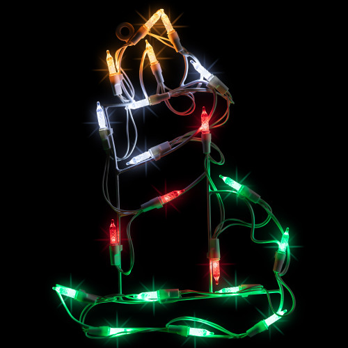 LED Lighted Candle Christmas Window Silhouette Decoration - 12" - Multi Lights - IMAGE 1
