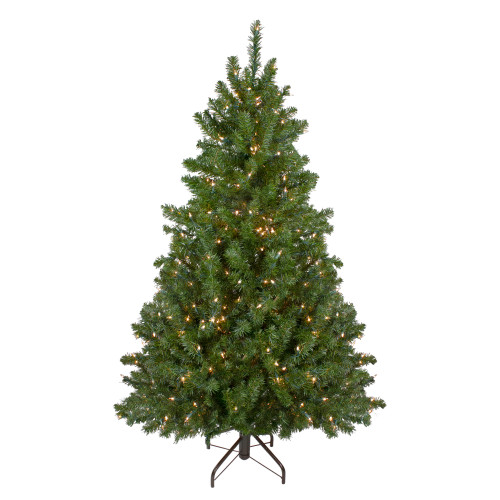 5' Pre-Lit Medium Canadian Pine Artificial Christmas Tree, Clear Lights - IMAGE 1