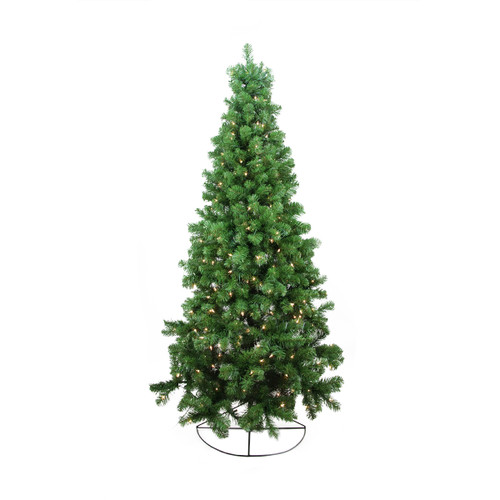 6' Pre-Lit Medium Rockport Pine Artificial Christmas Half Wall Tree - Clear Lights - IMAGE 1