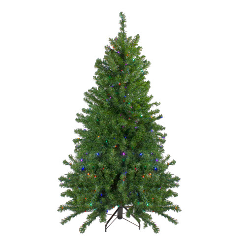 Pre-Lit LED Medium Canadian Pine Artificial Christmas Tree - 5' - Multicolor Lights - IMAGE 1