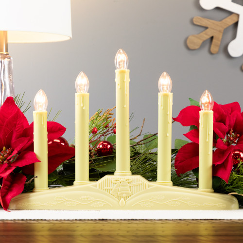 5-Light Christmas Candolier Candle Lamp with Bell Base - 14.5" - IMAGE 1