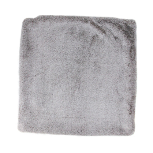 18” Hazel Wood Gray Faux Fur Soft Square Throw Pillow - IMAGE 1