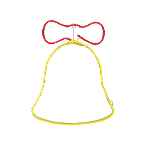 20" NEON LED Lighted Bell Christmas Window Silhouette Decor - IMAGE 1